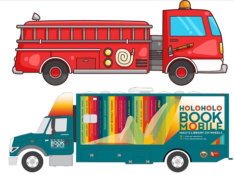 Holoholo Bookmobiile and Fire Truck