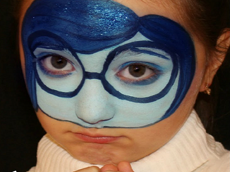 inside out face painted child