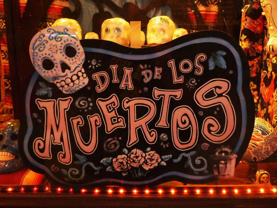 Dia de los muertos, skulls and lights