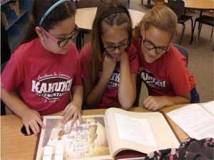 photo of Battle of the Books Kahuku Team meeting