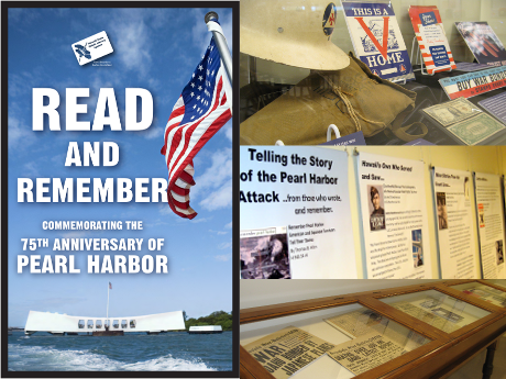 Exhibits at Hawaii State Library commemorating the Pearl Harbor attack