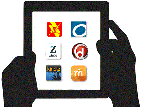 Hands holding a tablet device with HSPLS icons
