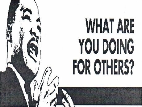 Martin Luther King poster "WHAT ARE YOU DOING FOR OTHERS?"