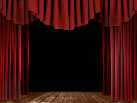 theater curtains on stage