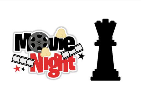 movie night poster with a chess piece on the right