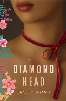 Diamond Head book cover: lady wearing a red ribbon around her neck
