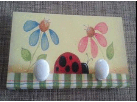 painting of ladybug and flowers