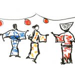 Bon dance drawing