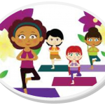 cartoon people doing tree pose