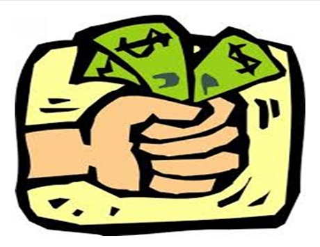 Fist holding dollar bills