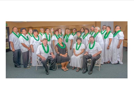 Group photo of musical performance group Kapolei Chorale showing a total of 24 members in 3 rows