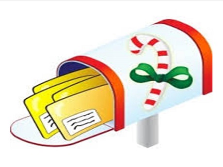Cartoon image of cards in mailbox