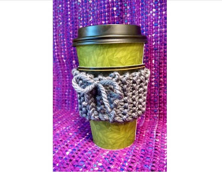 coffee cup with knit cozy