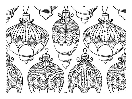 Adult coloring page, ornaments