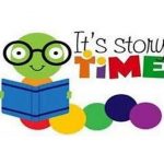 caterpillar with glasses reading a book depicting it is storytime