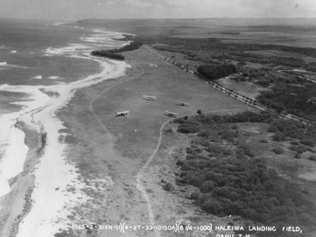 aerial view of Haleiwa in 1933