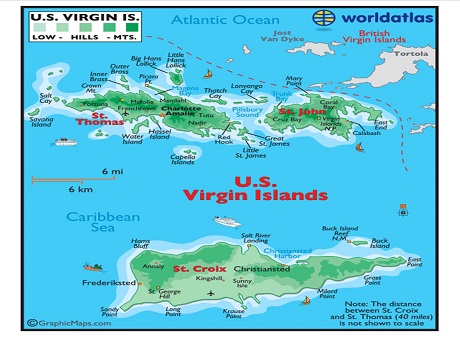 Map of US Virgin Islands