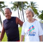 Seniors walking for exercise