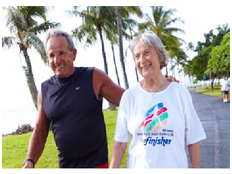 Seniors walking for exercise