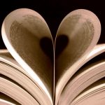 Book pages forming a heart