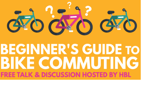 clipart bikes with title "beginner's guide to bike commuting"