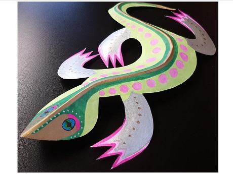 Paper craft lizard