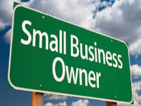 Sign that says small business owner