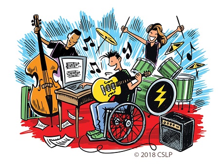 Illustration of a band playing
