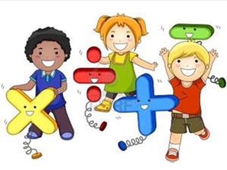 children with math symbols