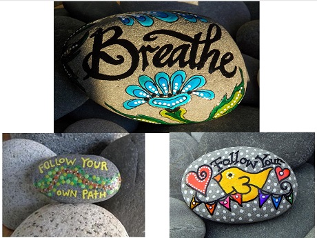 3 painted rocks