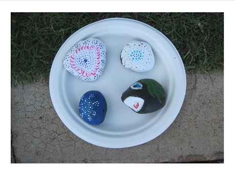4 painted river rocks