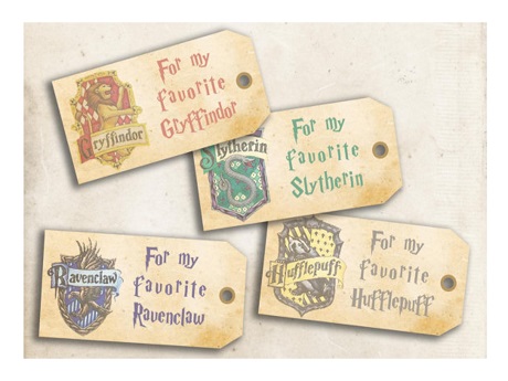 Metal tags Harry Potter themed
