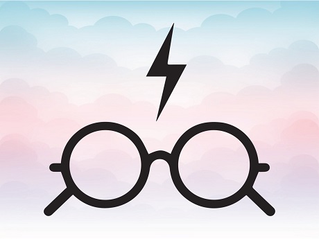 Harry Potter image of glasses and lightning bolt scar