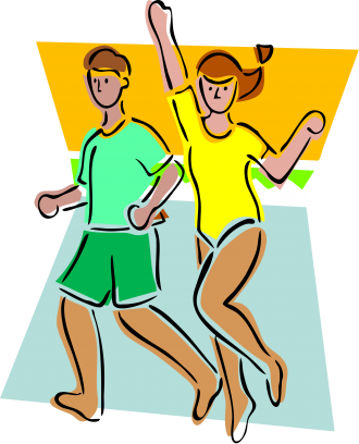 man and woman exercising
