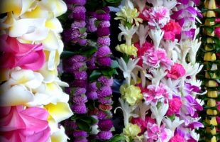 Strands of flower leis