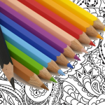 colored pencils and coloring sheet