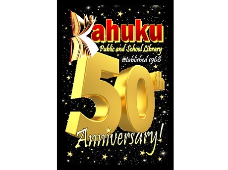 Kahuku Library's 50th anniversary logo