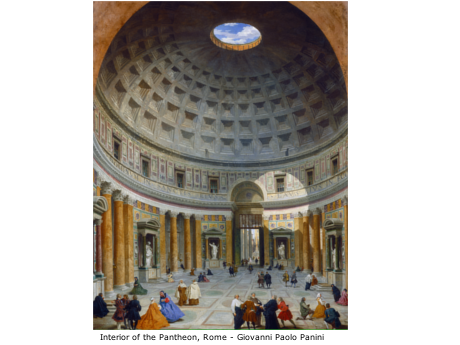 Interior of the Pantheon, Romy by Giovanni Paolo Panini
