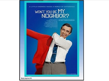 film poster with Mr. Rogers in the center with title above