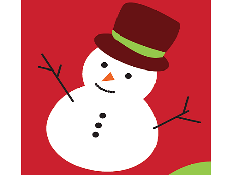 snowman with christmas colors