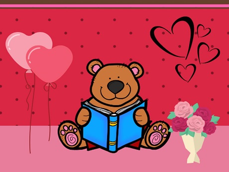 Valentine's Day Story Time Bear Graphic