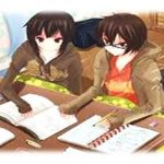 Teens studying