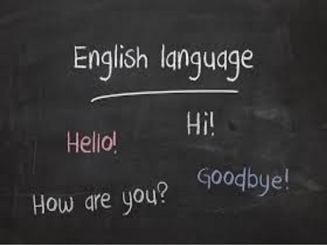 Blackboard with simple English words