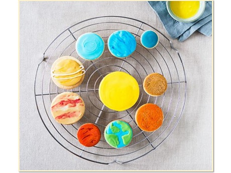 cookies with solar system decorations