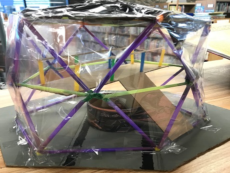 space dome craft made from straws