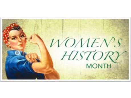 Rosie the Riveter banner with Women's History month lettering