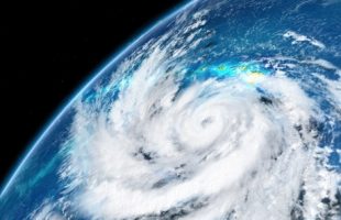 Satellite view of Hurricane Lane near the Hawaiian Islands