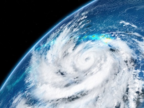 Satellite view of Hurricane Lane near the Hawaiian Islands