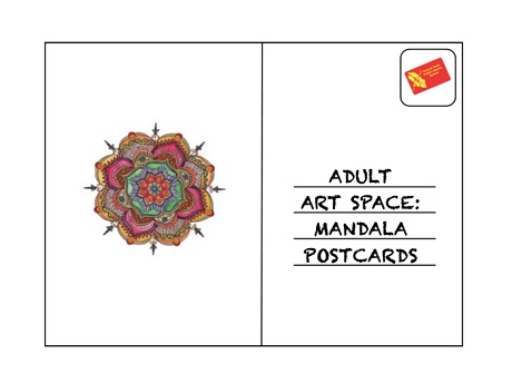 Mandala drawn on the back of a postcard
