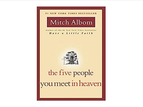 Front cover of the book The Five People You Meet in Heaven by Mitch Albom.